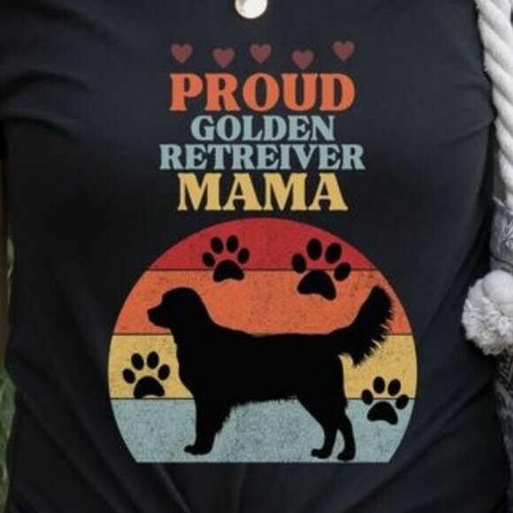 Proud Golden Retriever Mom Dog Lover Cute Pet Graphic Unisex Style T-Shirt 181 - Picture 2 of 5
